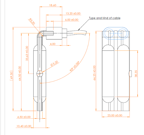 Length 60mm L shape 60mm short wave infrared lamp