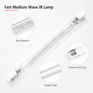 Fast medium wave star filament quartz infrared lamp for industrial heating