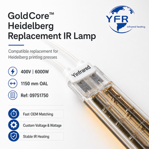 Suitable for Heidelberg printing presses as replacement lamps for Heraeus infrared heating lamps