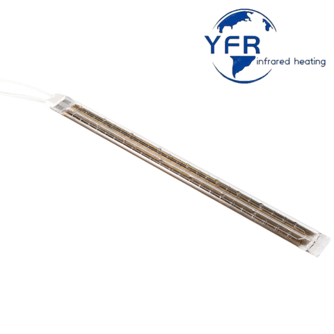 Gold-plated tungsten filament double-tube short-wave infrared heating lamps for printing machines, ovens