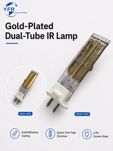 Dual-Tube Short Gold-Plated Infrared Heating Lamp