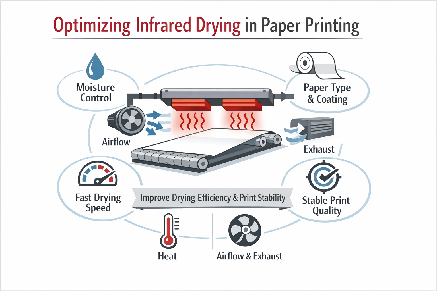 Optimizing infrared drying in printing