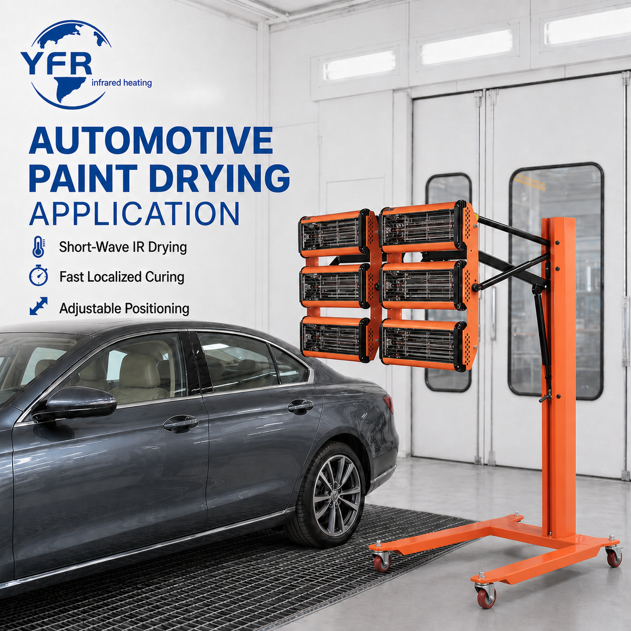 YFVLP60 6000W Short Wave Infrared Paint Dryer for Automotive Body Repair