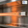 Medium wave quartz infrared heater lamp operating in stainless steel heating chamber