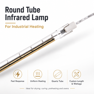 Round Tube Infrared Lamps for Industrial Heating