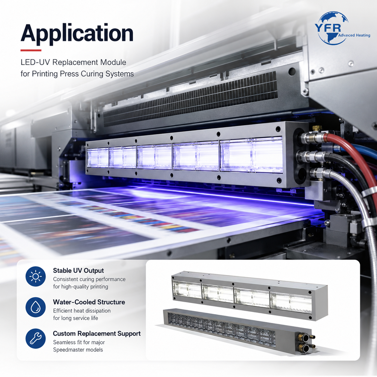 LED-UV Replacement Lamp Module for Heidelberg DryStar-Type Curing Systems