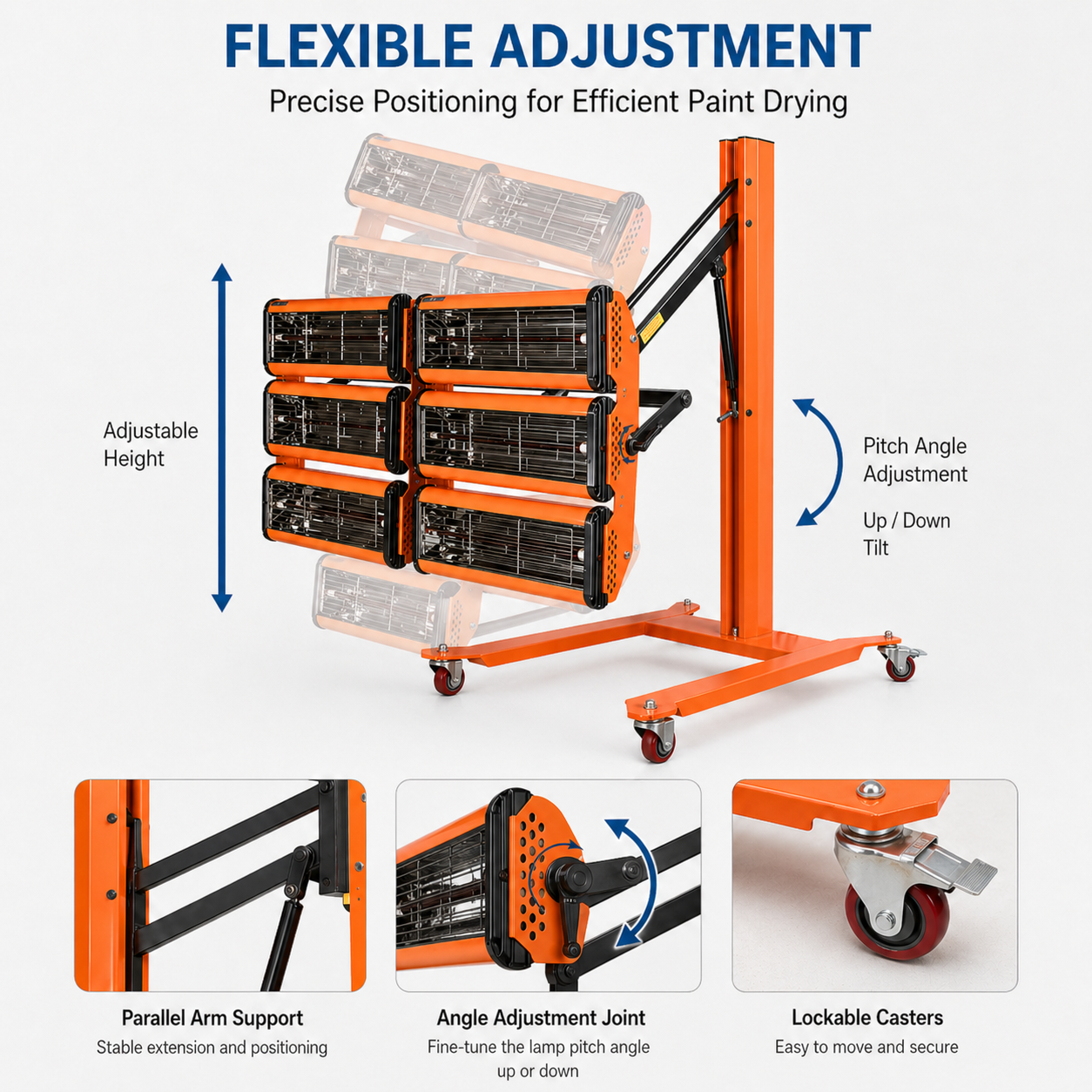 YFVLP60 6000W Short Wave Infrared Paint Dryer for Automotive Body Repair