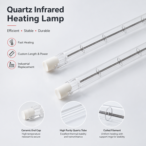 Fog coated quartz infrared heating lamp for industrial drying and curing