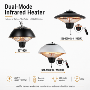 dual-mode infrared heater with LED light