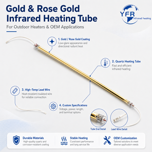 Gold and Rose Gold Infrared Heating Tubes