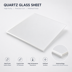 Quartz glass sheets and custom quartz glass plates for high temperature applications